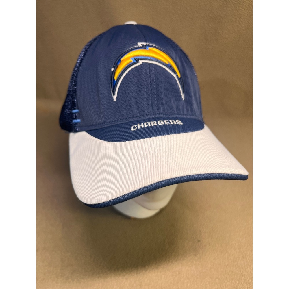 Reebok San Diego Chargers NFL Equipment Mesh Trucker Hat Navy White Stretch Fit